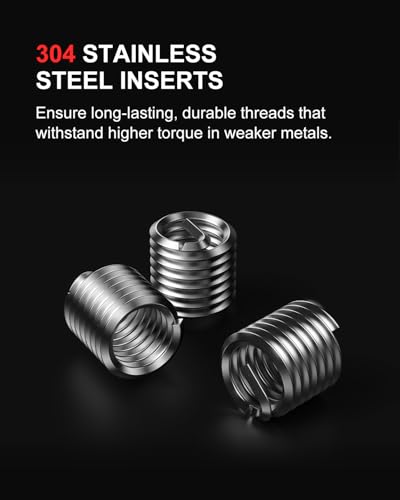 Kolvoii M10×1.0 Helicoil Thread Repair Kit, Metric M10 Helicoil kit with HSS Drill Bit, Tap & Stainless Steel Inserts for Brake Caliper & Machinery Repair - size: M10X1.0