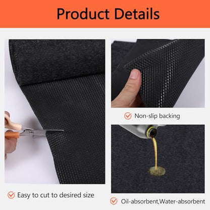 Oil Spill Mat, 48×72 Inch Garage Floor Mat for Under Car, Waterproof, Reusable Washable Premium Oil Absorbent Pads Protects Floor from Oil Drips and Spills, Non-Slip, Black (48" x 72")