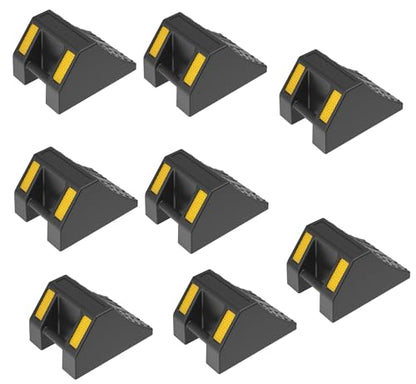 BESEA 8 Pack Truck Wheel Chock Wheel Stopper Non Slip Base，6.6" Length,4" Height,4.8" Width，Help Keep Your Trailer RV in Place High Reflectivity (Pack of 8)