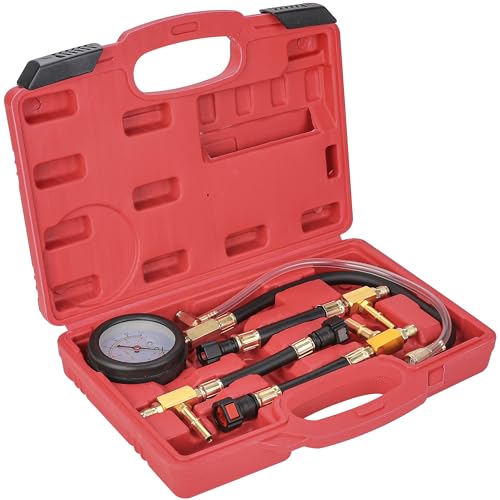 Hromee Fuel Pressure Test Kit 0-100PSI | 9.49,7.89,6.30 Fuel Line Fittings and Quick Connected Hose