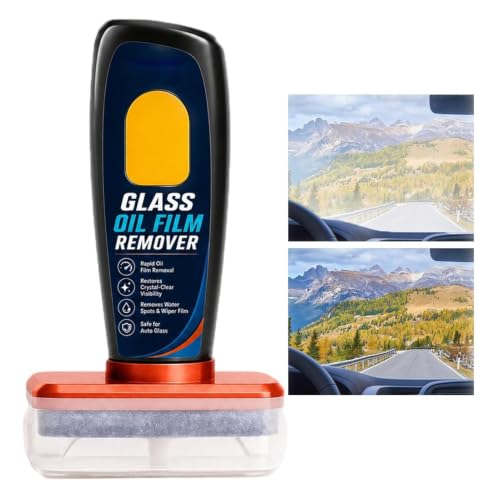 Car Glass Cleaner Tool – Windshield Degreaser Handle, Rearview Mirror And Side Window Cleaning Brush, 70ml Auto Glass Polishing Kit For Streak Free Visibility Use