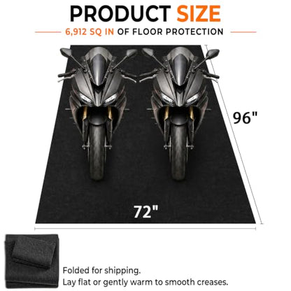 Golener Oil Spill Mat - Garage Floor Mat, Absorbent Oil Pad, Premium Maintenance Mat, Waterproof, Contain Liquid, Protect Floor from Spill & Stain, Reusable, Washable, Durable, 72”x96”, Black/Orange - size: 6' x 8' (Rectangular)