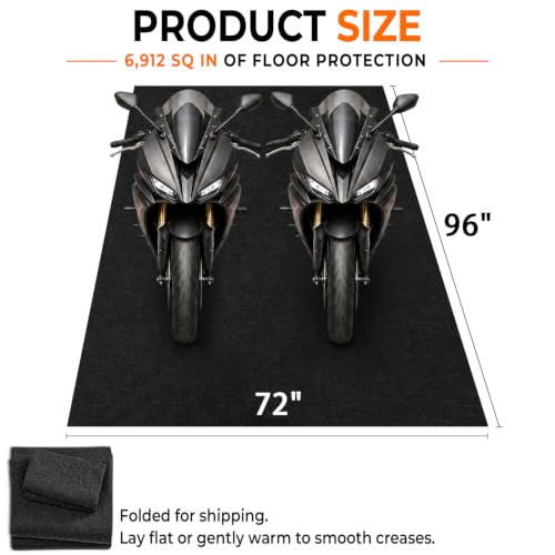 Golener Oil Spill Mat - Garage Floor Mat, Absorbent Oil Pad, Premium Maintenance Mat, Waterproof, Contain Liquid, Protect Floor from Spill & Stain, Reusable, Washable, Durable, 72”x96”, Black/Orange - size: 6' x 8' (Rectangular)