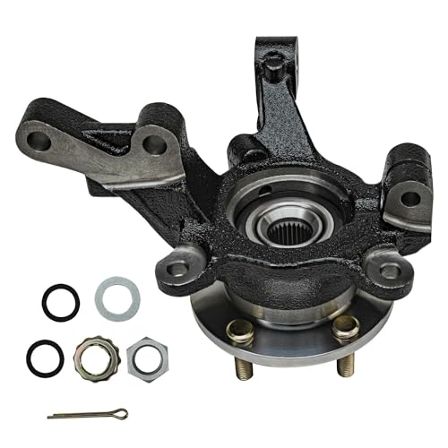 Detroit Axle - Front Steering Knuckles and Wheel Hub Bearings Struts w/Coil Spring Rear Shock Absorbers Replacement for Rear Drum 2007-2012 Dodge Caliber - size: 6AQU47791/ strut shock sway kit