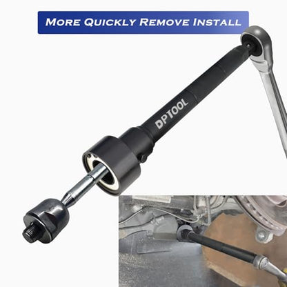 DPTOOL Inner Tie Rod End Removal Tool Kit, Axial Steering Ball Joint Puller Remove Install, 30-35mm 35-40mm 40-45mm 1/2" Drive Inner Rod Steering Rack Knuckle Tool for Car Track