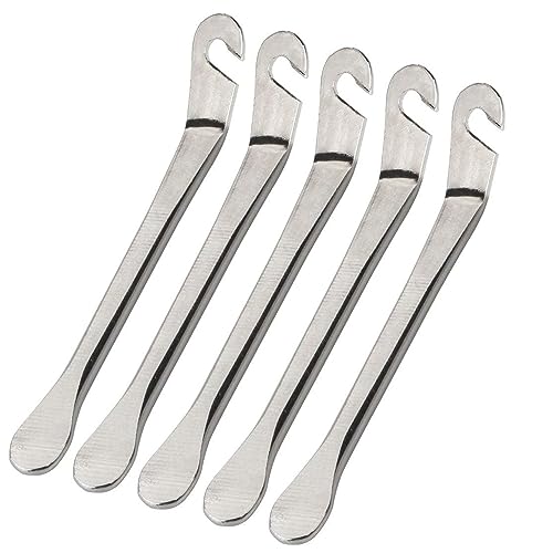 5 Pcss Stainless Steel Bike Tire Lever Bicycle Levers Tyre Spoon Iron Changing Tool Tire Pry Crowbar Set for Repair Bike Tube