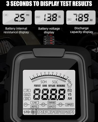 Car Battery Tester, 12V & 24V, 3~400AH, 40-2000CCA, Digital Automotive Battery Analyzer, Internal Resistance Tester