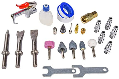 JEGS 81151 Air Tool Kit Includes Impact Wrench Ratchet Wrench Hammer Die Grinder