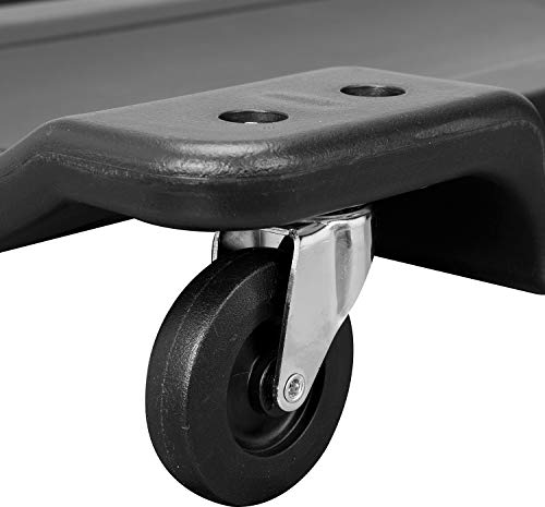 Torin ATRP6240B Blow Molded Plastic Rolling Garage/Shop Creeper: 40" Mechanic Cart with Padded Headrest, Dual Tool Trays and 6 Casters, Black - style: Plastic 40" creeper