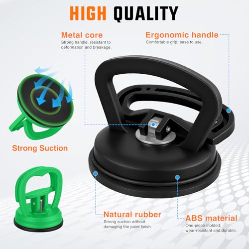 GOOACC Car Dent Puller 3 Pack Black Green Powerful Suction Cup Puller with Handle Lifter Large & Small Pullers Paintless Dent Repair Tool Kit for Car Body Fridge Glass Tiles Screen Object Moving - color: Black+Green