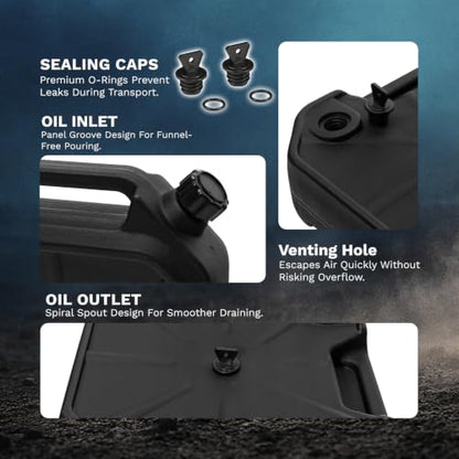 SLMOTO Motorcycle Oil Drain Pan Fit for ATV UTV Honda Suzuki Yamaha Black - size: 7.5L Balck