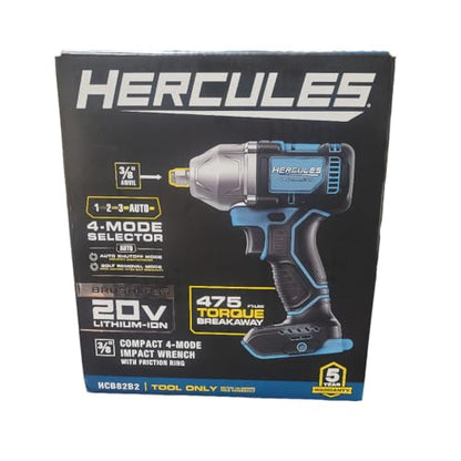 20V Brushless Cordless, 3/8 in. Compact, 4-Mode Impact Wrench with Friction Ring – Tool Only - Compatible with Hercules