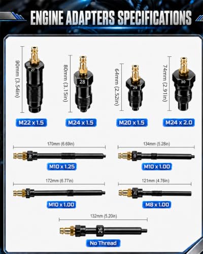 47PCS Compression and Leak Down Tester Kit for Diesel & Petrol | Dual Gauge Design, 0-700 PSI/0-50 Bar, HDi, TDCi, Pumpe Duse, Engine Compression And Leak Testing