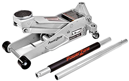Power Zone 680063 Dual Pump Quick Lift 3-1/2 Ton Aluminum and Steel Racing Jack, Lift Range: 4-1/8” to 18-5/16”