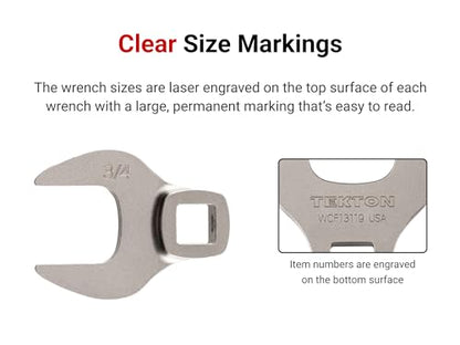TEKTON 3/8 Inch Drive Flare Nut Crowfoot Wrench Set, 17-Piece | WCF95201 - size: 8-24 mm, style: Rack