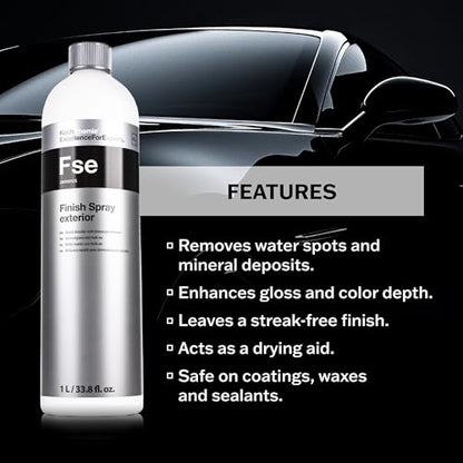 KOCHCHEMIE - Finish Spray Exterior Quick Detailer with Limescale Remover - Cleans, Maintains, and Preserves External Vehicle Surfaces, Glass, and Plastics; Ideal for Quick Finishing (1 Liter) - size: 34 Fl Oz (Pack of 1)