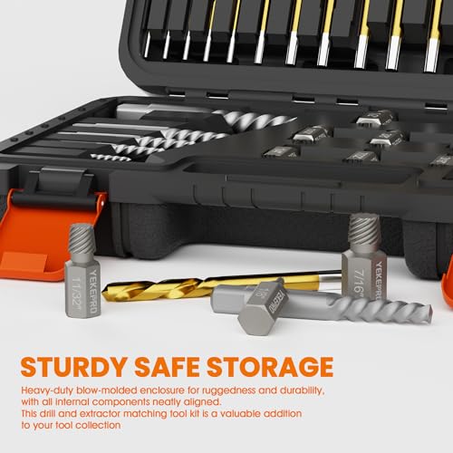 35-Piece Screw Extractor & Left-Hand Drill Bit Set – Easy Out Bolt Remover for Stripped, Broken, Rusted Screws, Bolts, Nuts & Studs - size: 35PCS