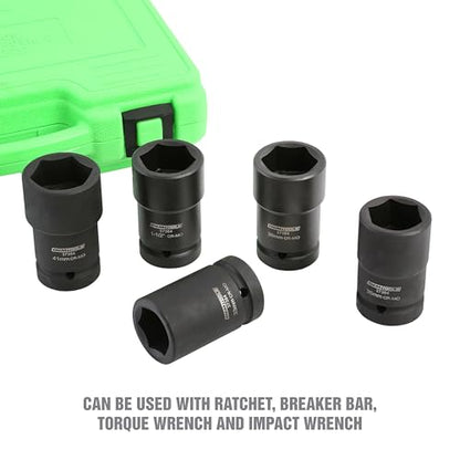 OEMTOOLS 37384 5 Piece Budd Wheel Socket Set For Domestic And Imported Trucks, Lug Nut Impact Socket Set, Combination Set For Wheel Studs