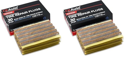 CKAuto 30pcs 4" Brown Tire Repair Strings, Automotive Tool Tire Repair Plugs for Tubeless Off-Road Tires Car, Bike, ATV, UTV, Wheelbarrow, Mower (Pack of 2) - color: Brown, size: 4" x φ0.236" 30pcs (Pack of 2)