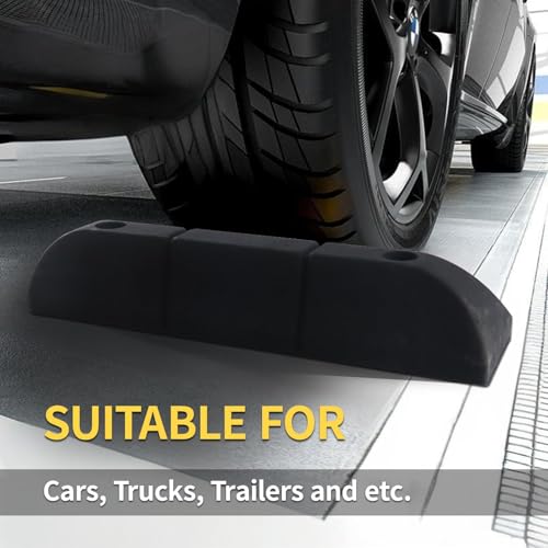 Parking Stopper for Garage Parking Aid 1 Pack Block, Car Truck Curb Floor Parking Lot Wheel Tire Stops Bumpers with Bolt Installation, Rubber Vehicles Aid Gadgets - size: 3.3“H 1pcs