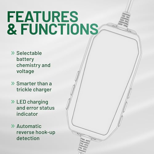 Battery Tender 6V/12V, 2 AMP Lead Acid & Lithium Selectable Battery Charger