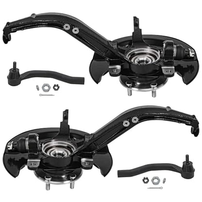Detroit Axle - 2.4L Front 4pc Steering Knuckles Kit for 03-07 Honda Accord, 2 Steering Knuckles & Wheel Bearing Hubs 2 Outer Tie Rod Ends 2003 2004 2005 2006 2007 Replacement - size: 4SU50427/Kit