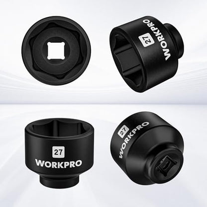 WORKPRO 27mm Oil Filter Socket Wrench, Oil Filter Removal Tool, Oil Filter Change Set, Ideal for Some Mercedes, Volkswagen, Hyundai, Kia, Minis, and Smart Car - style: 27mm