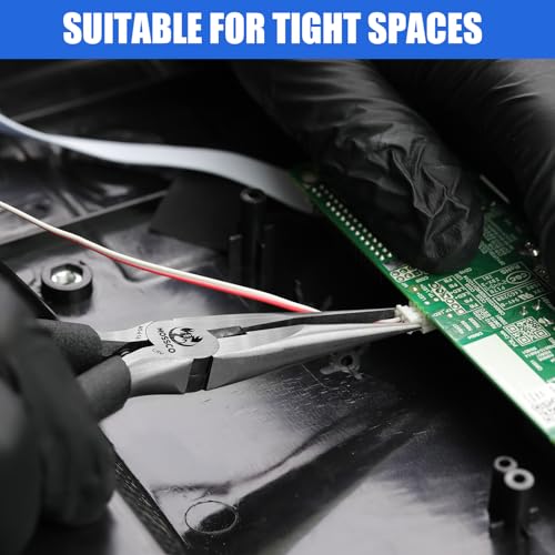 Needle Nose Pliers, 6.5" Long Nose Pliers with Cutter, Precision Serrated Twill Design Jaw Small Needle Nose Pliers for Jewelry Making, Bending Wire, Crafts, Electronic Repair - size: 6.5''-1 pack