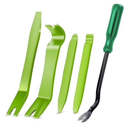 GOOACC 5PCS Auto Trim Removal Tool Kit No-Scratch Removal Tool Kit for Car Audio Dash Panel Window Molding Fastener Remover Tool Kit-Green - color: Green, size: 5Pcs