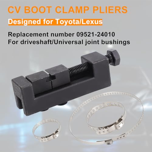 CV Boot Clamp Pliers Kit with 32 Clamps | Stainless Steel Clamps, CV Boot Tool, Banding Pliers, Universal Application, 32 Pieces