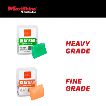 Maxshine 2-Pack Magic Clay Bar (50g Each) – Fine Grade Material for Car Clay Bar Auto Detailing – Cleans & Removes Surface Contaminants Paintwork, Glass, Plastic, Metal Surface - style: 2-Pack Fine Grade