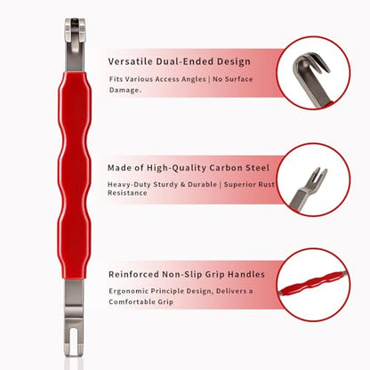 4 Piece Automotive Electrical Disconnect Pliers Set for Cars - Electrical Plug Connector Removal Tool, Connector Separator and Hose Clamp Pliers Set