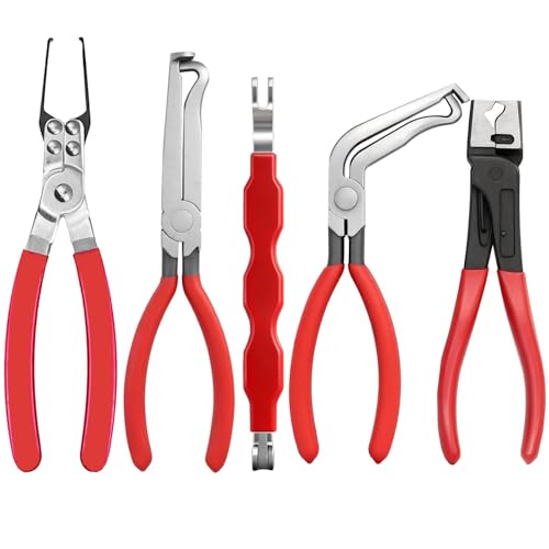 5 Pieces Electrical Disconnect Pliers for Cars, Automotive Electrical Plug Connector Disconnect Tool, Connector Separator, Hose Clamp and Relay Puller Plier for All Cars