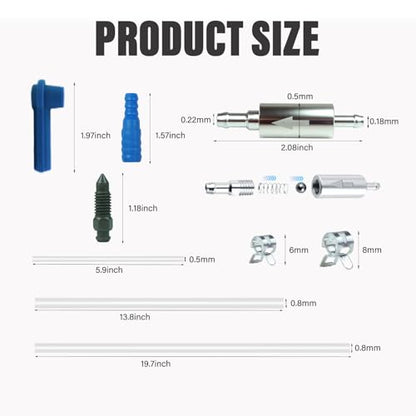 Brake Bleeder Kit Includes 1L Brake Bleeder Bottle, 2 Pcs Way Check Valve Tube Bleeding, 60ml Syringe, 19.69Inch Hose, Tool Kit for Hydraulic Brake System Bleeding on Cars and Motorbikes
