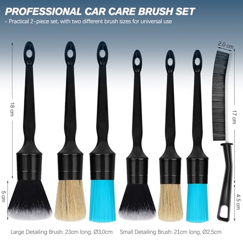 Car Detailing Brushes Set, 8-Piece Auto Detail Cleaning Brush Tool Kit in Ultra-Soft/Middle/Hard, Crevice Brush for Car Interior & Exterior, Leather, Air Vents, Emblems, Wheels Wash & Care - style: STYLE-A