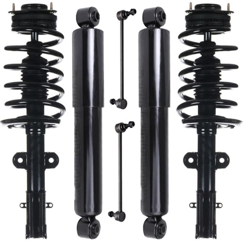 Detroit Axle - 6pc Front Struts Shocks Kit for 13-16 Chrysler Town & Country, 12-18 Dodge Grand Caravan, 12-15 Ram C/V, 2 Struts & Coil Spring 2 Sway Bars 2 Rear Shock Absorbers Replacement Suspension - size: 6AQS47175/Shock Kit