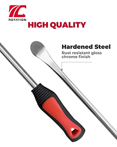 ROTATION 11.5 inch Steel Tire Spoon Lever Iron Tool Kit, Professional Tire Changing Tool for Motorcycle, Dirt Bike, Lawn Mower, 3 pcs Tire Spoons, 2 Rim Protector | 5-Piece Set - size: 5pc set