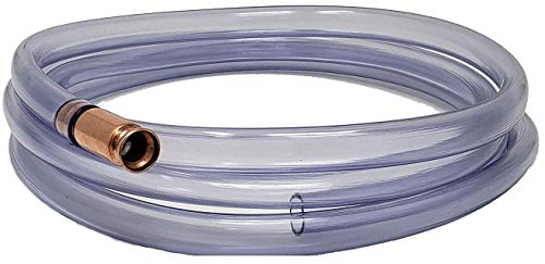 Self Priming Siphon Hose | Multipurpose Siphon Pump for Water, Liquids, Oil & Gas, aquarium Draining, Fuel Transfer | Crystal Clear Food Grade Tubing Made in USA - 1/2-Inch ID, Extended 10 FT Length - size: 1 Pack