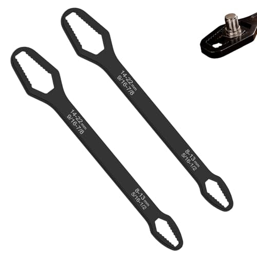 Universal Self Adjusting Wrench, 8–22mm Double Ended Multifunctional Self-Tightening Adjustable All in One Tool, Car Torque Wrenches for Tight Spaces Tools (2pcs)