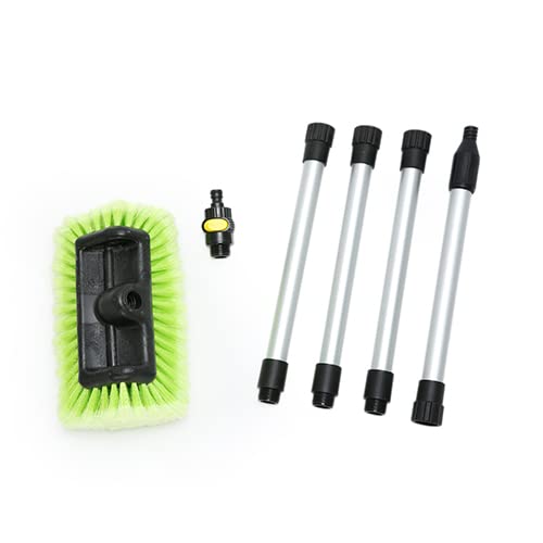 Forgrace 60" Car Wash Brush with Long Handle | Flow Through Auto Cleaning,| Extendable Handle,|Soft Bristle Brush for Car, RV, Boat, Solar Panel, Deck Washing, House Side - color: Green With Handle