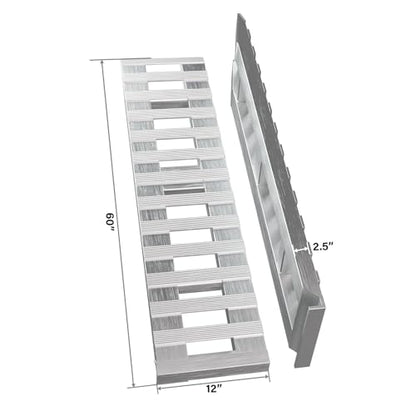 60x12 Inch 6000Lbs Aluminum Ramps Lawn Mower, Wheelchair Ramps Home Steps, Low Profile Car Ramps Oil Changes - size: 60*12inch