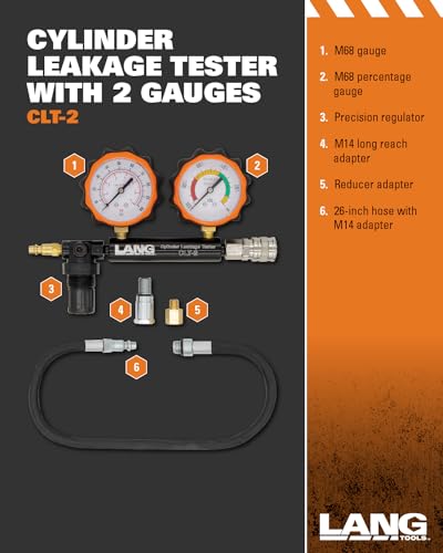 Lang Tools CLT-2 100 PSI Cylinder Leakage Tester with 2 Gauges, One Size
