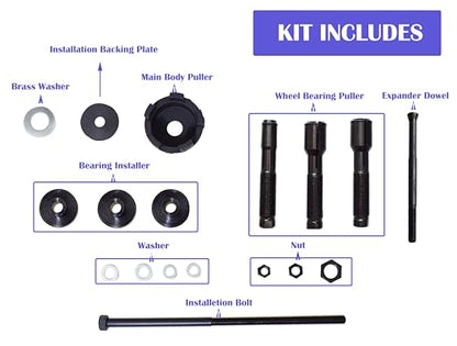 Motorcycle Wheel Bearing Removal & Installation Kit Compatible with Harley-Davidson 3/4", 1", 25mm Bearings