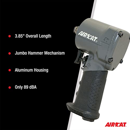 AIRCAT Pneumatic Tools 1057-TH: Stubby Impact Wrench 700 ft-lbs - 1/2-Inch - size: 1/2-Inch (Pack of 1)