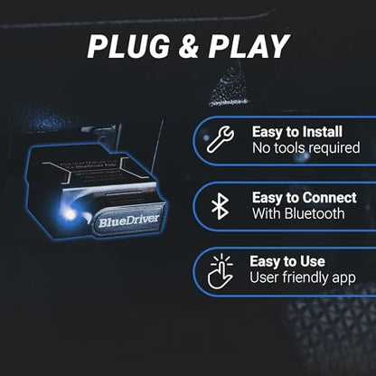 BlueDriver Bluetooth Pro OBDII Scan Tool for iPhone & Android - No Subscription Fee - OBD2 Car Scanner and Code Reader - Diagnose Check Engine, ABS, SRS, Airbag & 7000+ Issues on Vehicles 1996+ - size: Pro