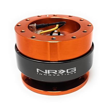 NRG (SRK-200) Orange Aluminum GEN 2.0 Racing Performance Steering Wheel Quick Release Adapter Fit 2-Way 6-Hole Pattern Design - color: Orange
