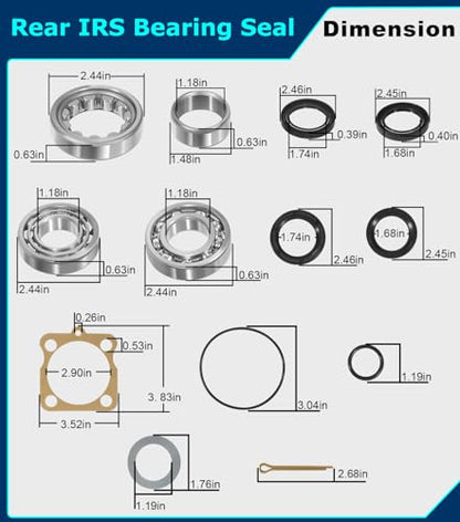 VW Type 1 Rear IRS Bearing Kit with Seals Both Rear IRS Swing Axles Bearing Seal Kit for Vw Volkswagen Type 1 Bug/GHIA 1968-1979, Type 3 Squareback, Fastback, Notchback, Super Beetle