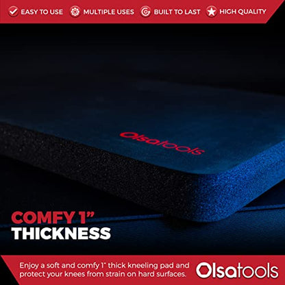 Olsa Tools Mechanics Kneeling Pad - Protection Knee Pads - Kneeling Work Mat - Under Car Mat - Creeper Pad - Work Pad - Foam Pad - 18" x 11" x 1" - Part 1182