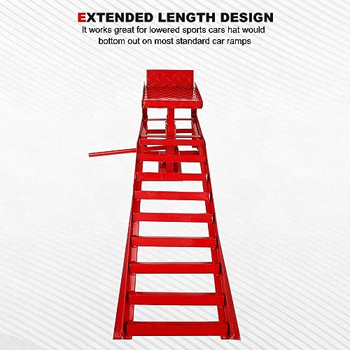 1 Pack Automotive Car Service Ramp Low Profile Car Lift Service Ramp Truck Trailer Garage 5 Tons 5T 10000lbs, Automotive Hydraulic Lift Repair Frame Lift, Height Hydraulic Vehicle Ramp (Red) - size: Red-1 Pack
