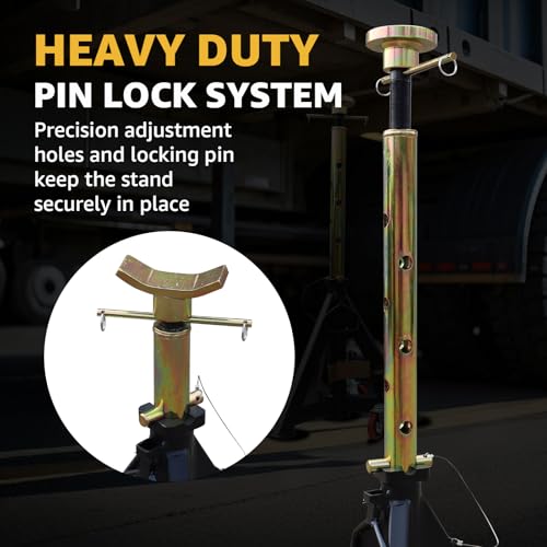 BESTOOL 16 Ton Heavy Duty Jack Stands – 35,000 lbs Rated Capacity, Adjustable 26" to 40.9", Rolling Design for Trucks, Trailers, Tractors & Heavy Equipment 1 Pack